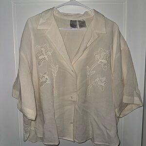 H&M Cream Textured Blouse